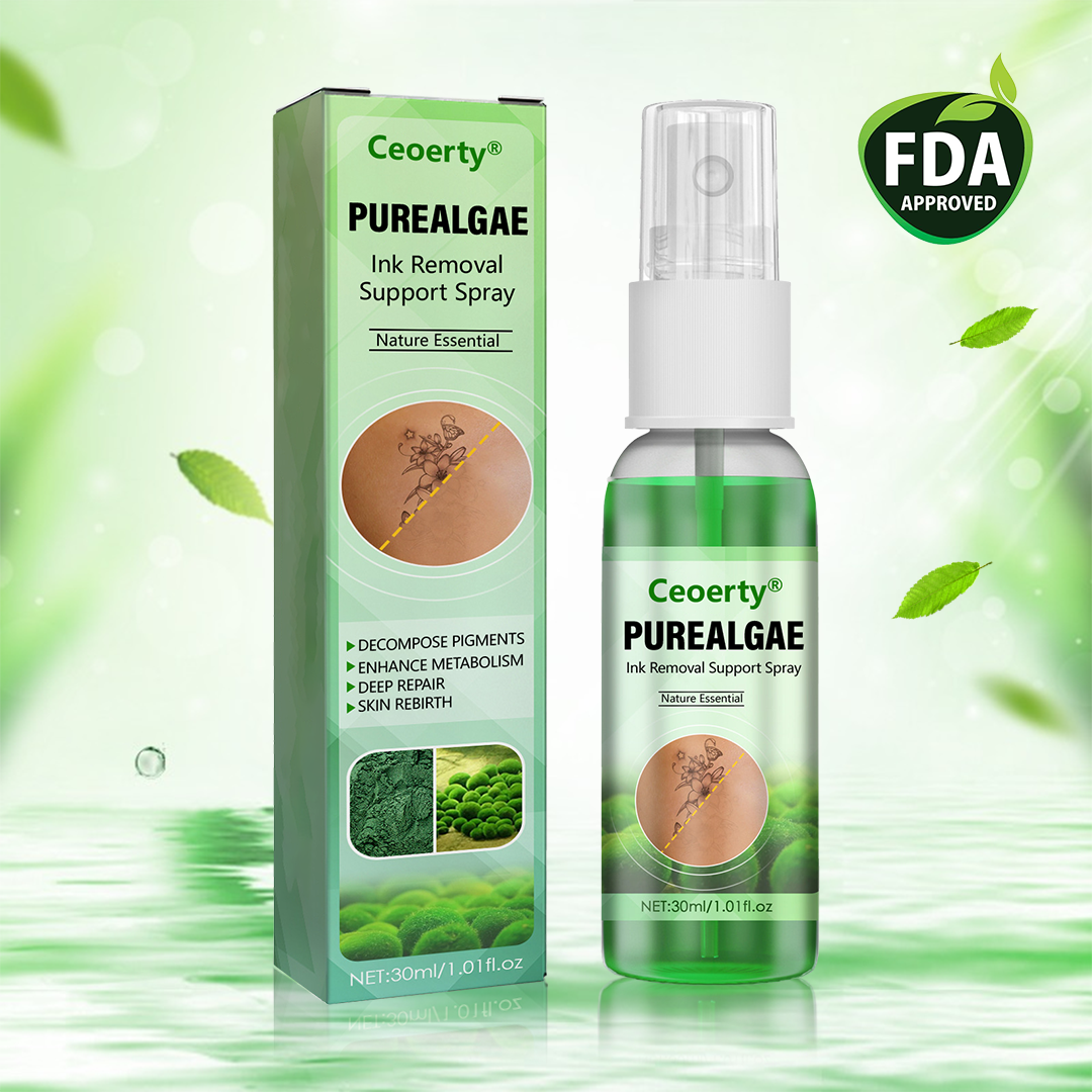 Ceoerty® PureAlgae Ink Removal Support Spray 🌿 — Say Goodbye to Old Tattoo Pigment 💚, Fade Stubborn Ink ✨, Repair & Smooth Treated Skin 💧, Non-Laser ✅, Try It Now! 🔥（副本）