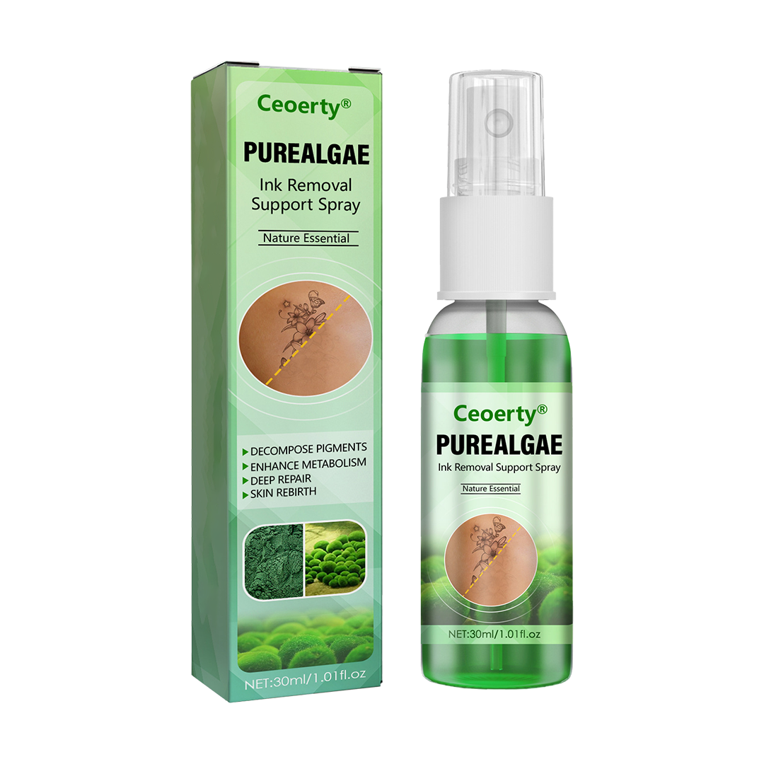 Ceoerty® PureAlgae Ink Removal Support Spray 🌿 — Say Goodbye to Old Tattoo Pigment 💚, Fade Stubborn Ink ✨, Repair & Smooth Treated Skin 💧, Non-Laser ✅, Try It Now! 🔥（副本）